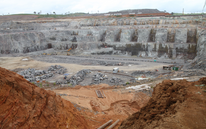 Escavações para a instalação das turbinas da casa de força principal da hidrelétrica, no sítio Belo Monte
